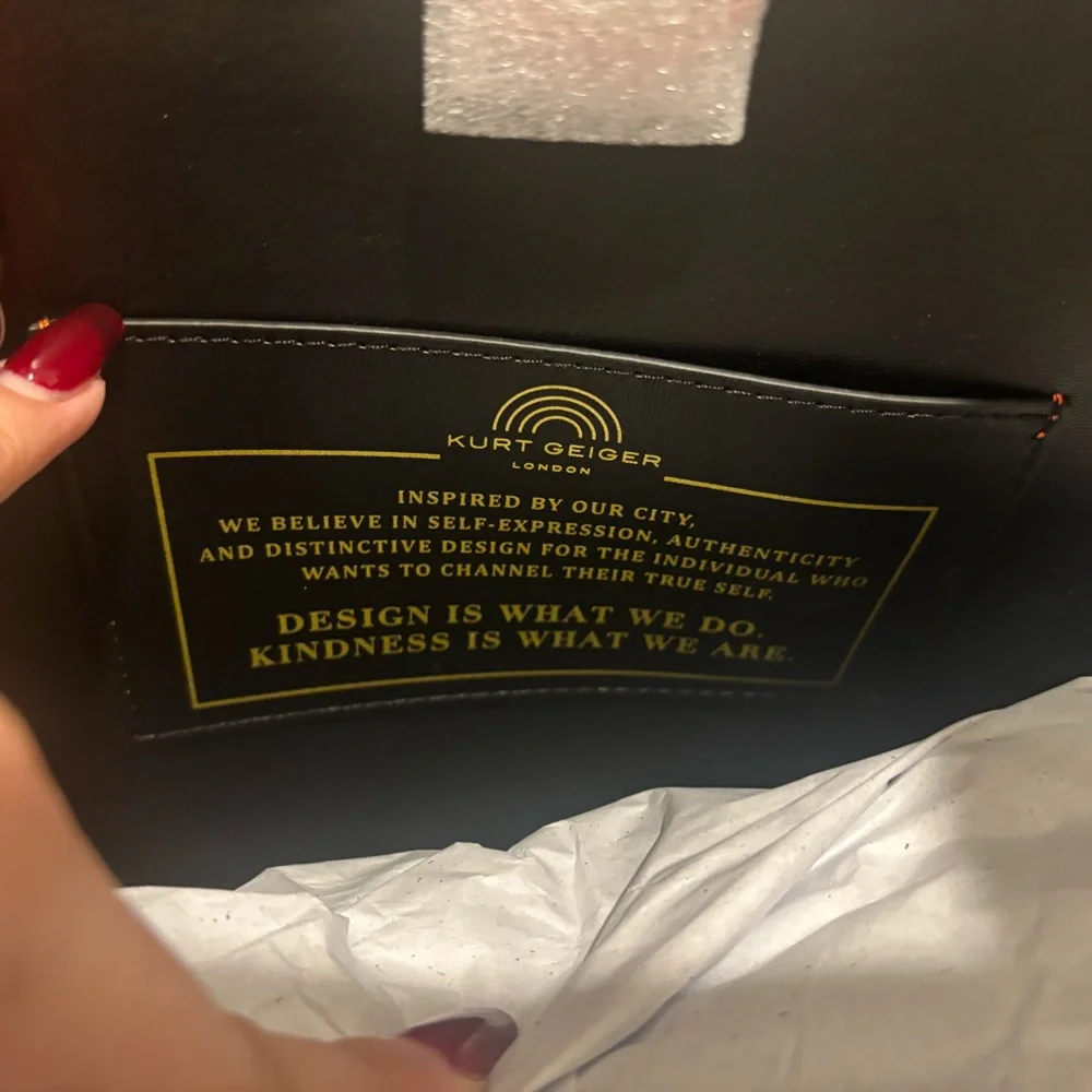 Kurt Geiger Vibrant Orange Tote with Matching Pouch - Picture 10 of 12